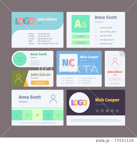 Email signature. Web ui template for emailing modern professional web garish vector set Email signature. Web ui template for emailing modern professional web garish vector set 73551129