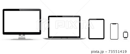 Isolated digital devices with blank empty screen 73551419