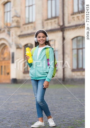 girl drink water care body hydration with juice bottle 73552458