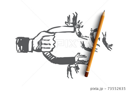 Influence, magnet, business, audience, share concept. Hand drawn isolated vector. 73552635