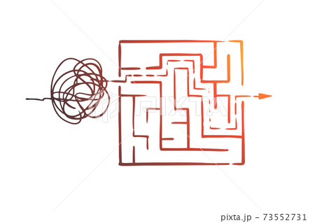 Organize, order, control, sort, chaos concept. Hand drawn isolated vector. 73552731