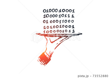 Data, digital, abstract, code, binary concept. Hand drawn isolated vector. Data, digital, abstract, code, binary concept. Hand drawn isolated vector. 73552880