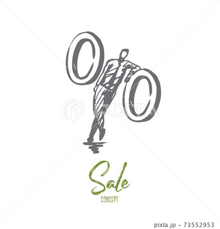 Sale, offer, price, sign, market concept. Hand drawn isolated vector. 73552953