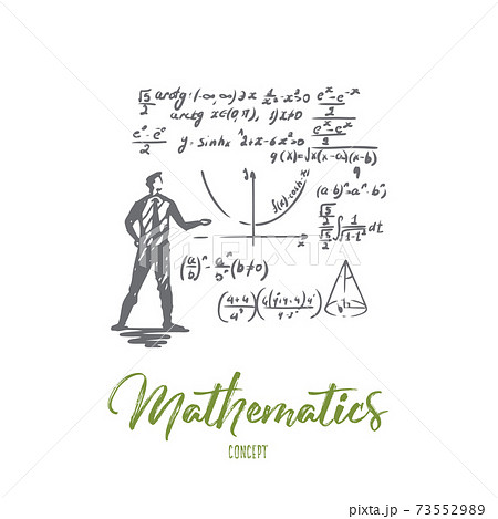 Mathematics, education, science, school, study concept. Hand drawn isolated vector. 73552989