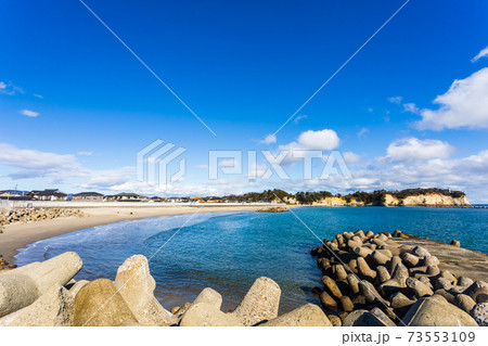 茨城県日立市 川尻海水浴場の写真素材