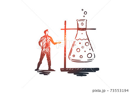 Research, glass, medical, scientist, lab concept. Hand drawn isolated vector. Research, glass, medical, scientist, lab concept. Hand drawn isolated vector. 73553194