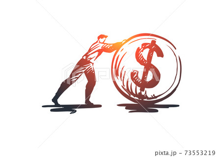 Cash flows, money, financial, income, coin concept. Hand drawn isolated vector. Cash flows, money, financial, income, coin concept. Hand drawn isolated vector. 73553219