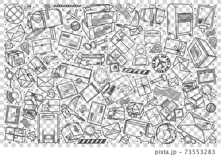 Post office doodle set Post office doodle set 73553283