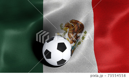 3D rendering of the flag of Mexico with a soccer ball 3D rendering of the flag of Mexico with a soccer ball 73554558