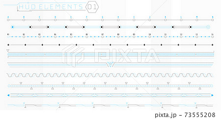 A set of HUD lines elements for a futuristic interface. A set of HUD lines elements for a futuristic interface. 73555208