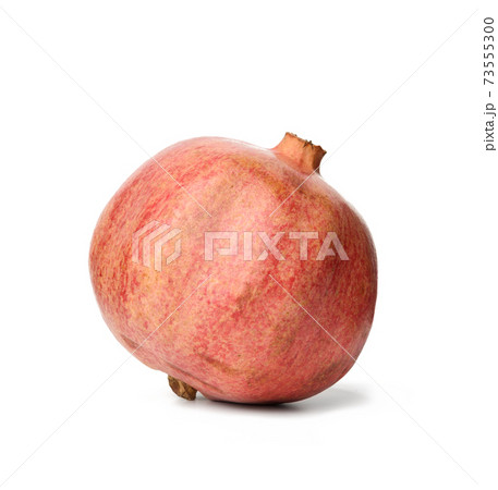 round red ripe pomegranate fruit in peel isolated on a white background round red ripe pomegranate fruit in peel isolated on a white background 73555300