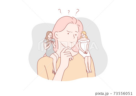 Good and evil, angel or demon difficult choice concept 73556051