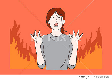 Menstrual pain, stress concept. 73556150