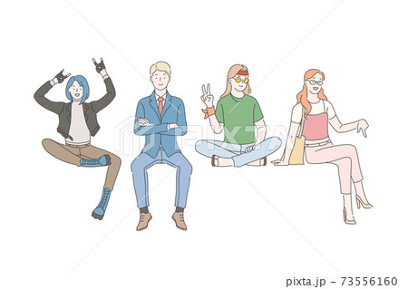 Different people on the banner set. 73556160