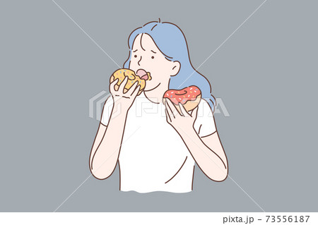 Healthy diet or junk food concept. 73556187