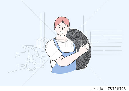 Auto mechanic, repairman, transport maintenance service concept 73556508