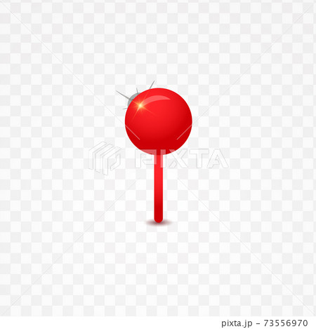 Red push pin isolated on transparent background. Vector illustration 73556970