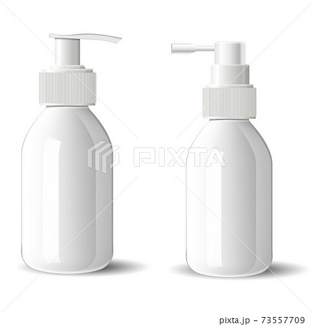 Pump bottle mockup. Cosmetic spray glass bottle 73557709