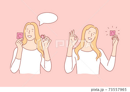 Healthcare, contraception, advertisement, speech bubble set concept Healthcare, contraception, advertisement, speech bubble set concept 73557965