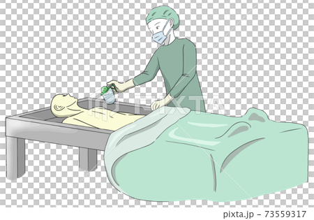 用防腐“清潔”過程進行滅菌和消毒的人 用防腐“清潔”過程進行滅菌和消毒的人 73559317