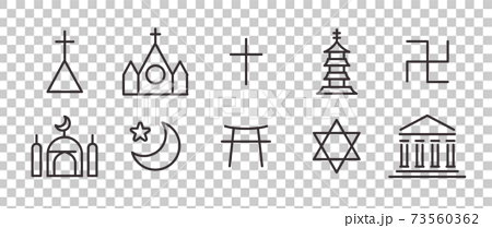 10アイコンセット 宗教シンボル のイラスト素材