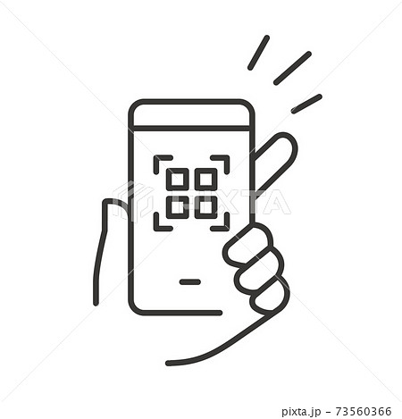 スマートフォン、QRコード読み込み、電子決済。 73560366