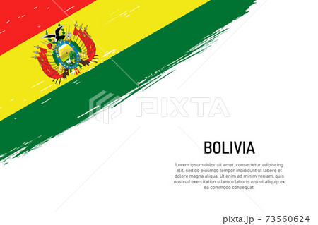 Grunge styled brush stroke background with flag of Bolivia 73560624