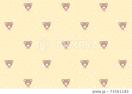 テディベア柄 イエローのイラスト素材