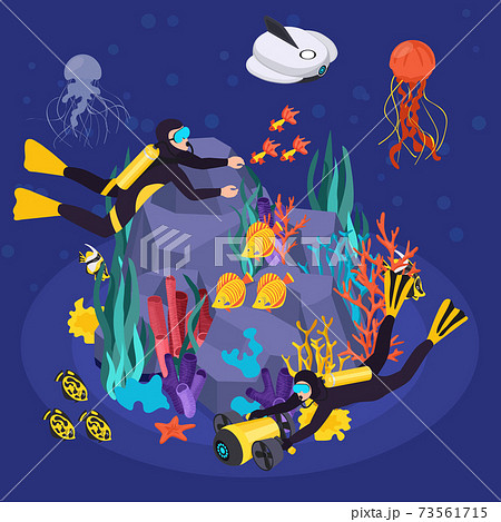 Isometric Underwater Vehicles Machines Equipment Concept Isometric Underwater Vehicles Machines Equipment Concept 73561715