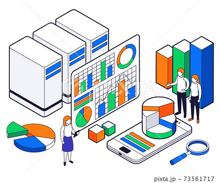 Big Data Science Analysis Isometric Icon Set Big Data Science Analysis Isometric Icon Set 73561717