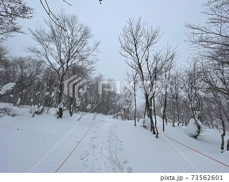福島県のアルツ磐梯スキー場と猫魔スキー場を結ぶ雪上徒歩ルート 73562601