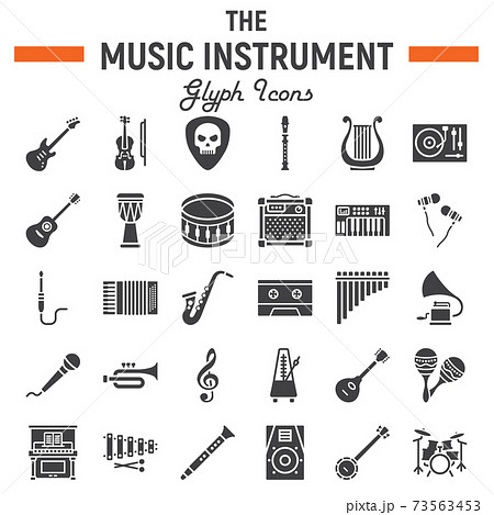 Music instruments glyph icon set, audio symbols 73563453