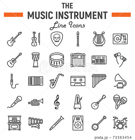 Music instruments line icon set, audio symbols 73563454