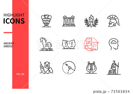 Ancient Greece - modern line design style icons set Ancient Greece - modern line design style icons set 73563834