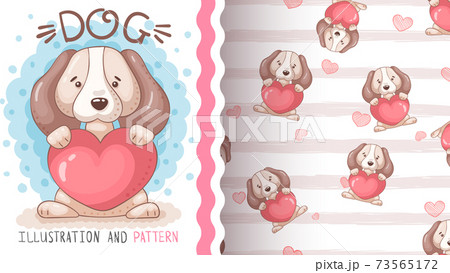 Dog with heart - idea for print t-shirt Dog with heart - idea for print t-shirt 73565172