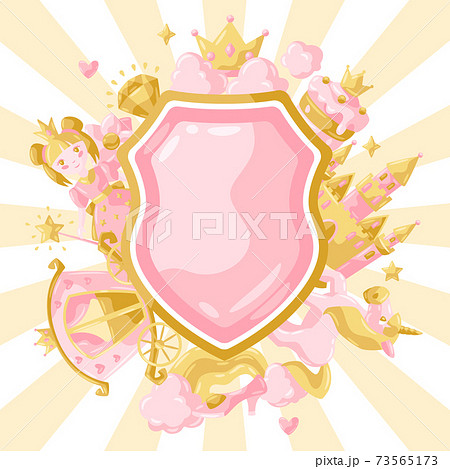 Princess party items background. Princess party items background. 73565173