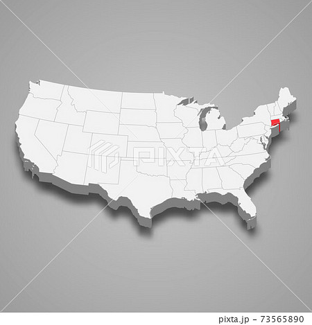 Connecticut state location within United States 3d map 73565890