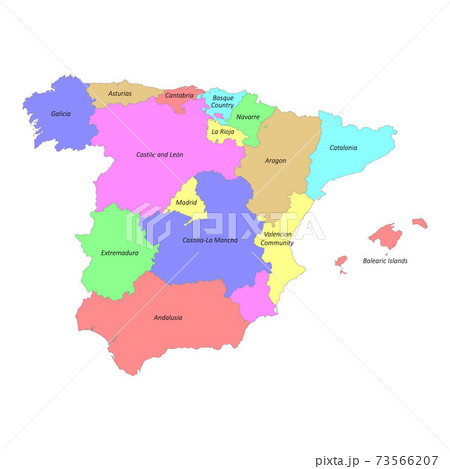 High quality colorful labeled map of Spain with borders High quality colorful labeled map of Spain with borders 73566207