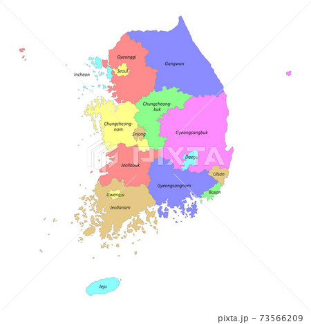 High quality labeled map of with South Korea borders of the regi High quality labeled map of with South Korea borders of the regi 73566209