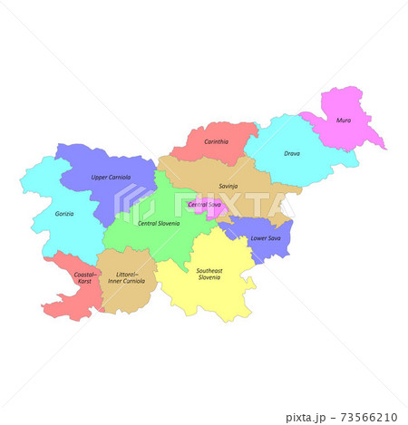 High quality labeled map of Slovenia with borders of the regions High quality labeled map of Slovenia with borders of the regions 73566210