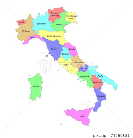 High quality colorful labeled map of Italy with borders High quality colorful labeled map of Italy with borders 73566381