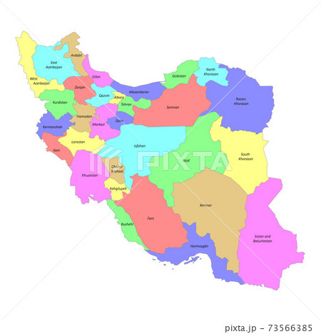 High quality labeled map of with Iran borders of the regions High quality labeled map of with Iran borders of the regions 73566385