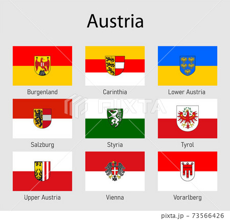 Set Flags of the states of Austria, All Austrian regions flag Set Flags of the states of Austria, All Austrian regions flag 73566426