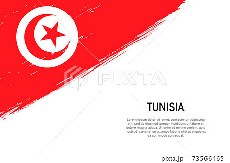 Grunge styled brush stroke background with flag of Tunisia 73566465