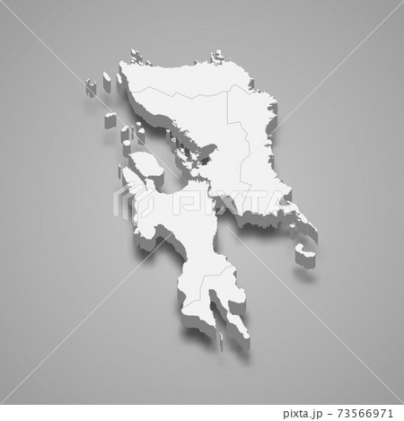 3d isometric map of Eastern Visayas is a region of Philippines, 73566971