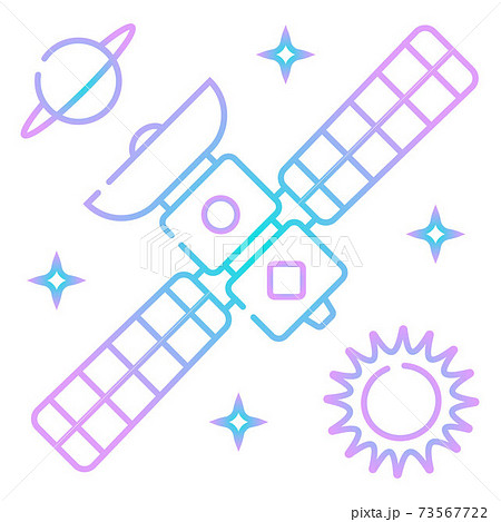 Satellite icon vector in outline style. Navigation, GPS, broadcast sign for web, UI, app. 73567722