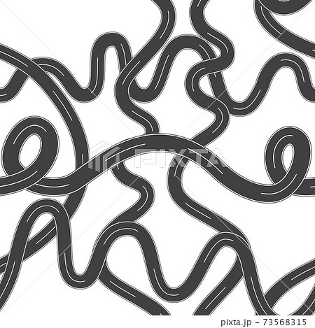 Winding roads seamless pattern - twisted street lines, isolated paths Winding roads seamless pattern - twisted street lines, isolated paths 73568315