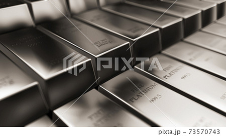 Realistic platinum ingots abstract background for finance 3d rendering Realistic platinum ingots abstract background for finance 3d rendering 73570743