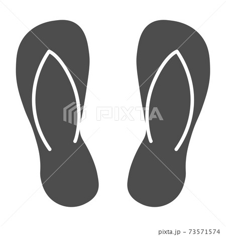 Flip flops solid icon, Summer concept, Beach slippers sign on white background, Summer footwear icon in glyph style for mobile concept and web design. Vector graphics. 73571574