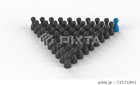 3D-Illustration - A leader in front of a arrow group of employees 73571841